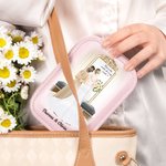 Henkilökohtainen sarjakuva morsian ja äiti merkkiä PU nahka korut laatikko nimet ja LED säädettävä meikki peili häät lahja morsiamet