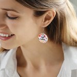 Personalise Apples Pencils Crayons Staplers Acrylic Dangle Earrings with Name Teacher's Day Birthday Gift for Teacher