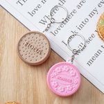 Personalised 3D Printing Biscuit Keychain with Name Anniversary Birthday Gift for Couple Biscuit Lovers