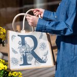 Personalized Butterfly Floral Initial Large Jute Tote Bag with Name Travel Accessories Wedding Party Birthday Gift for Women Bridesmaids