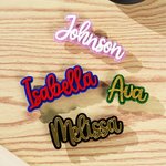 Personalizzato Multicolore Glitter Nome Borsa Acrilico Pulsante Fascino Accessori per Bogg Compleanno Spiaggia Festa Estate Vacanza Regalo per Lei