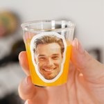 Henkilökohtainen sulhasen kasvokuva Muovinen Shot Glass Bachelor Party Häät Syntymäpäivälahja sulhaselle