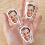 Henkilökohtainen sulhasen kasvokuva Muovinen Shot Glass Bachelor Party Häät Syntymäpäivälahja sulhaselle