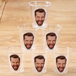 Henkilökohtainen sulhasen kasvokuva Muovinen Shot Glass Bachelor Party Häät Syntymäpäivälahja sulhaselle