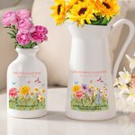 Personalized Grandma's Garden 2-15 Birth Flowers Ceramic Vase with Names and Text Home Decoration Birthday Gift for Mom Grandma