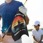 Personalized Fisherman 1-3 Kids Silhouette Soft Waffle Towel with Text and Hook Birthday Father's Day Gift for Fishing Man Dad