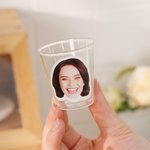 Henkilökohtainen sulhasen kasvokuva Muovinen Shot Glass Bachelor Party Häät Syntymäpäivälahja sulhaselle