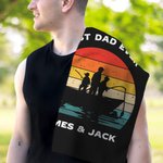 Personalized Fisherman 1-3 Kids Silhouette Soft Waffle Towel with Text and Hook Birthday Father's Day Gift for Fishing Man Dad