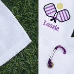 Toalla deportiva personalizada bordada con el nombre del jugador de pickleball 100% algodón con mosquetón Regalo de celebración de equipo para jugador de pickleball