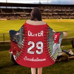 Personalised Baseball Christmas Tree Light Photo Soft Hooded Blanket with Name and Text Baseball Season Christmas Birthday Gift for Baseball Lovers