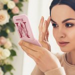 Personalized Floral Initial LED Double-Sided Makeup Mirror with Name Birthday Wedding Bachelorette Party Gift for Women