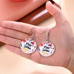 Personalise Apples Pencils Crayons Staplers Acrylic Dangle Earrings with Name Teacher's Day Birthday Gift for Teacher