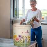 Personalized 2-15 Watercolor Birth Flowers Design Waterproof Laundry Storage Basket with Title and Names Birthday Housewarming Gift for Mom Grandma