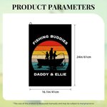 Personalized Fisherman 1-3 Kids Silhouette Soft Waffle Towel with Text and Hook Birthday Father's Day Gift for Fishing Man Dad