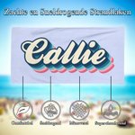 Gepersonaliseerde Kleurrijke Naam Sneldrogende Oversized Strandlaken Zomer Reisbenodigdheid Verjaardagscadeau voor Familie en Vrienden