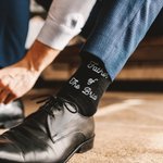 Personalized 100% Cotton Men's Wedding Socks with Date and Text Engagement Wedding Party Gift for Father of The Bride Father in Law