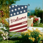 Personalized Stars and Stripes Design Garden Flag with Name Yard Porch Decor Patriotic 4th of July Independence Day Gift for American