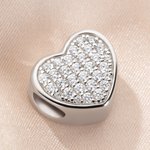 Personalisierte Sterling Silber Kristall Herz Foto Charme Fit Halskette Armband Geburtstag Geschenk für Familie Freunde