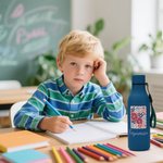 Personalized Watercolor Floral Multicolor 18.5 oz Insulated Water Bottle with Carrying Rope and Spill-Proof Lid Birthday Gift for Friends Family