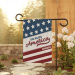Personalized Stars and Stripes Design Garden Flag with Name Yard Porch Decor Patriotic 4th of July Independence Day Gift for American