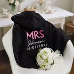 Personalisierte Just Married Frau Herr Multicolor 100% Baumwolle Zip Up Hoodie mit Namen Hochzeit Braut Dusche Flitterwochen Geschenk für Braut Bräutigam Paar