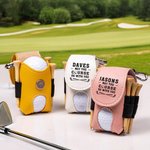 Personalized May the Course Be with You Golf Ball & Tee Holder PU Leather Pouch with Name and Belt Clip Sport Accessory Birthday Gift for Golf Lover