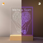 Veilleuse LED arc-en-ciel personnalisée Pinky Promise Love Vows avec socle en bois Décoration d'intérieur Cadeau de Saint-Valentin pour couple