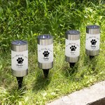 Gepersonaliseerde Hond Kat Pootafdruk Waterdichte Solar Tuinlamp met Naam Tekst en Jaar Tuindecoratie Sympathie Geschenk voor Verlies van Huisdier