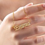 Henkilökohtainen Hieno Zirkoni nimi kaulakoru Dainty Korut Syntymäpäivä Äitienpäivä Vuosipäivä lahja naisille