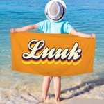 Gepersonaliseerde Kleurrijke Naam Sneldrogende Oversized Strandlaken Zomer Reisbenodigdheid Verjaardagscadeau voor Familie en Vrienden