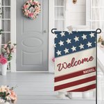 Personalized Stars and Stripes Design Garden Flag with Name Yard Porch Decor Patriotic 4th of July Independence Day Gift for American