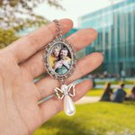 Personalisierte Perle Schmetterling Abschlusskappe Charme Quaste Memorial Ornament mit Foto Klasse von 2025 Graduierung Geschenk für Absolventen