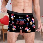 Personalizado Petardo Sombrero Cara Foto Ropa interior masculina Boxer Breve Día de la Independencia Día de San Valentín Aniversario Regalo para Maridos Novios