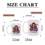Personalised Scissors Hair Dryer Cartoon Barber Ceramic Coffee Mug with Name Salon Opening Anniversary Birthday Gift for Women Hairdresser