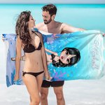 Personlig sommarundervattensfigur Snabbtorkande överdimensionerad mikrofiberstrandhandduk med namn Sommarresor Viktig födelsedagspresent för kvinnor Flickor