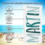 Personalisiertes Schnelltrocknendes Pinsel Schriftstil Strandtuch mit Namen Reise Essentials Sommer Urlaub Geschenk für Familie Freunde