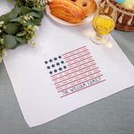 Personalised 1-8 Family Names Flag Soft Waffle Tea Towel with Text Kitchen Decor Patriotic 4th of July Independence Day Gift for Family Friend