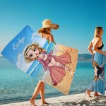 Personlig sommarundervattensfigur Snabbtorkande överdimensionerad mikrofiberstrandhandduk med namn Sommarresor Viktig födelsedagspresent för kvinnor Flickor