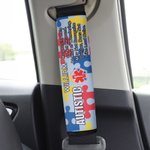 Personalized Autistic Puzzle Piece Design Soft Seat Belt Cover with Name Car Accessories Autism Special Needs Gift for Autistic Kids Parents