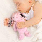 Personalised Floral Ear Stuffed Bunny Plush Toy with Embroidered Text Baby Shower Birthday Gift for Boys Girls