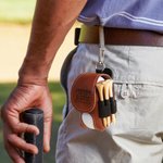Personalized May the Course Be with You Golf Ball & Tee Holder PU Leather Pouch with Name and Belt Clip Sport Accessory Birthday Gift for Golf Lover