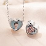 Personalisierte Sterling Silber Kristall Herz Foto Charme Fit Halskette Armband Geburtstag Geschenk für Familie Freunde