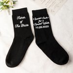 Personalized 100% Cotton Men's Wedding Socks with Date and Text Engagement Wedding Party Gift for Father of The Bride Father in Law
