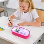 Personalised Fantasy Unicorn Dinosaur Double-Layer Oxford Pencil Case with Name and Zipper School Supply Birthday Back to School Gift for Students