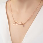 Personalized Heart Name Birthstone Necklace with Card Dainty Jewelry Birthday Anniversary Gift for Mom Besties