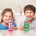 Personalised Fantasy Unicorn Dinosaur Initial 16 oz Kid Water Bottle with Name and Silicone Straw Birthday Back to School Gift for Boys Girls