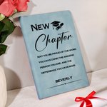 Personalized Grad Cap May You Be Proud of The Work A5 PU Leather Notebook with Name College Graduation Gift for Graduates