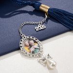 Personalisierte Perle Schmetterling Abschlusskappe Charme Quaste Memorial Ornament mit Foto Klasse von 2025 Graduierung Geschenk für Absolventen