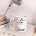 Personalized Funny Top 10 Golfers 11 oz Ceramic Coffee Mug with Name Game Day Birthday Gift for Golf Lover Husband Dad