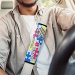 Personalized Autistic Puzzle Piece Design Soft Seat Belt Cover with Name Car Accessories Autism Special Needs Gift for Autistic Kids Parents